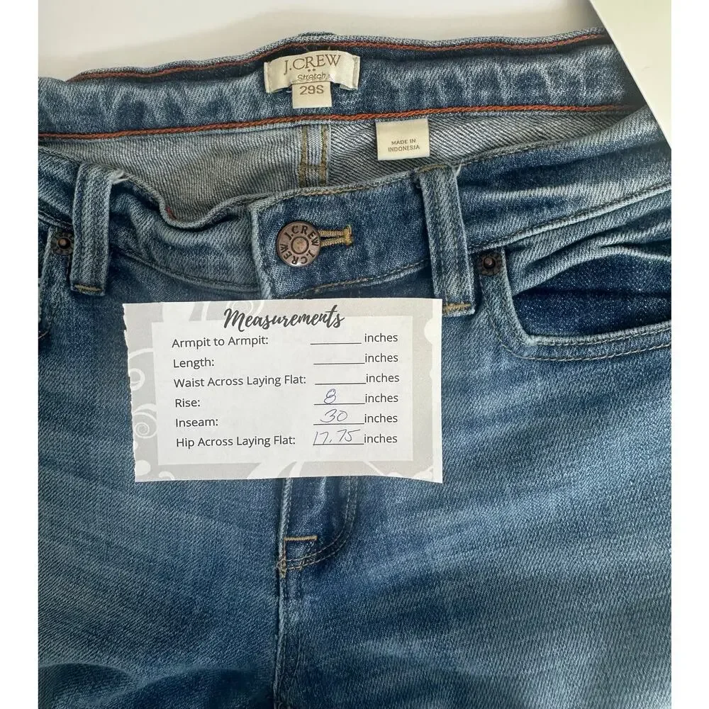 J. Crew Stretch Jeans Women 29 S medium Blue wash - Picture 4 of 6